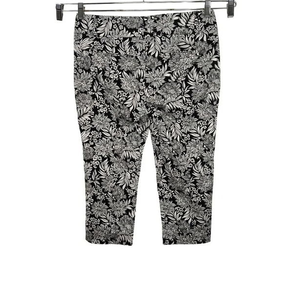 Ann Taylor Cropped Pants Capri Women Petite Size 10P Black White Straight Leg - Picture 3 of 6
